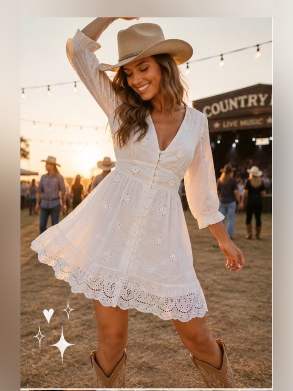 🌹 Rosa Eyelet Embroidered White Boho 🌾 Mini Dress 100% Cotton By Shore Sz S NWT